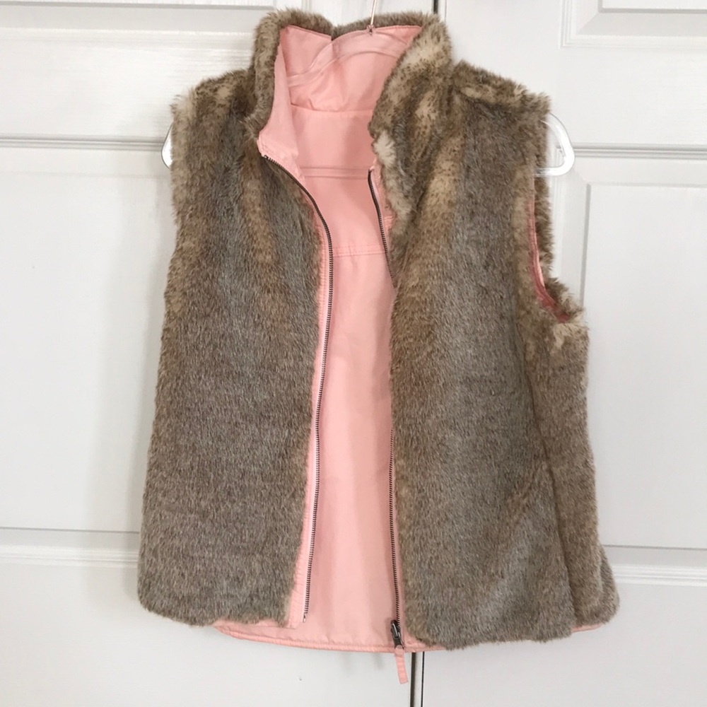 Reversible faux fur vest